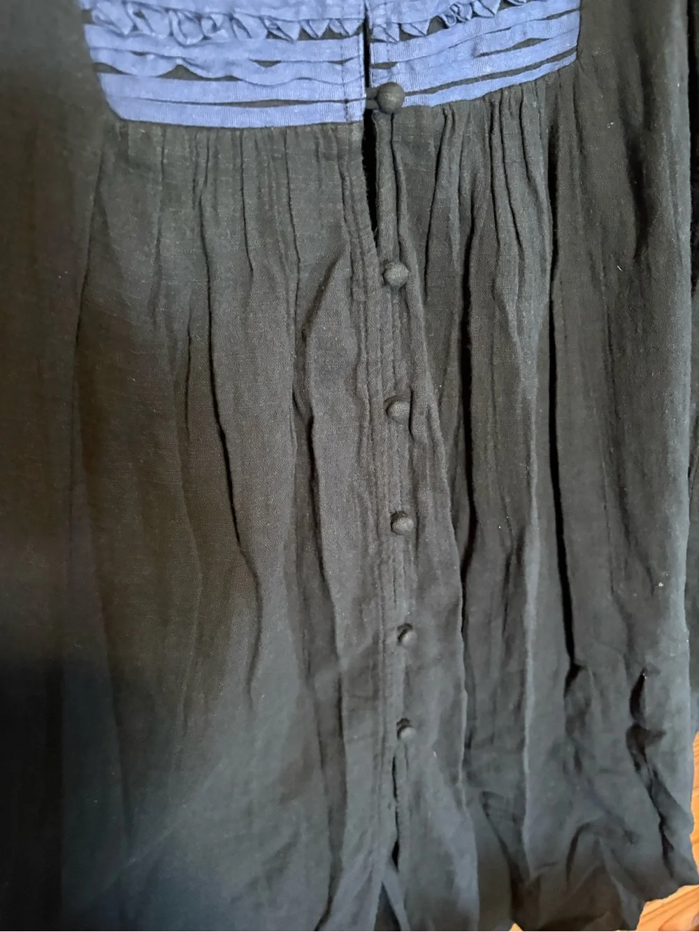Free People Black Cotton Tunic with Subtle Label Detail